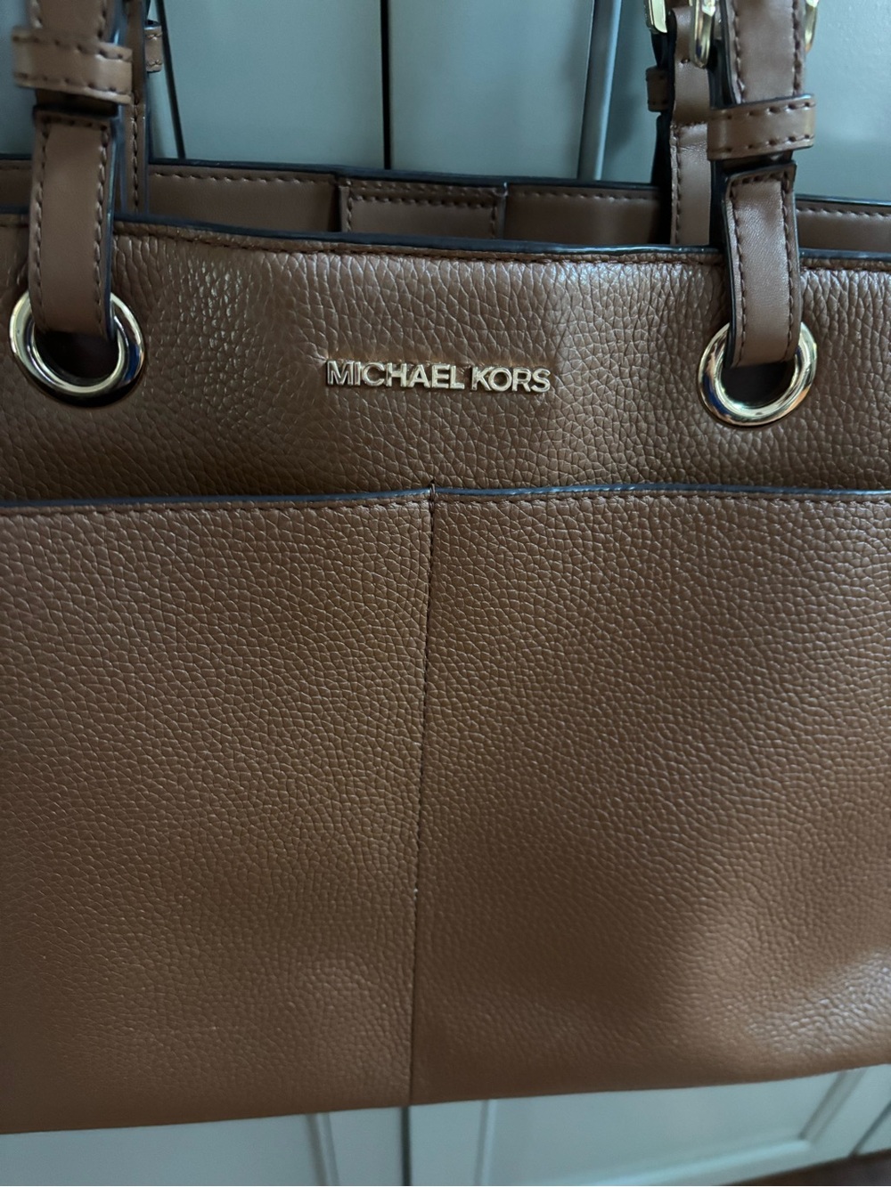 MICHAEL KORS Brown Pebbled Leather Tote Bag - Picture 2 of 14